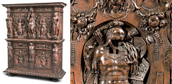 Armoire deux corps (attribuée à l'atelier d'Hugues Sambin) - Département des Objets d'Art du Louvre  (inv. OA12873)