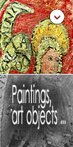Panel painting, wooden covering, art objects...